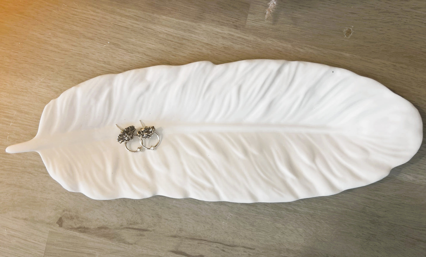 White Feather Trinket Tray