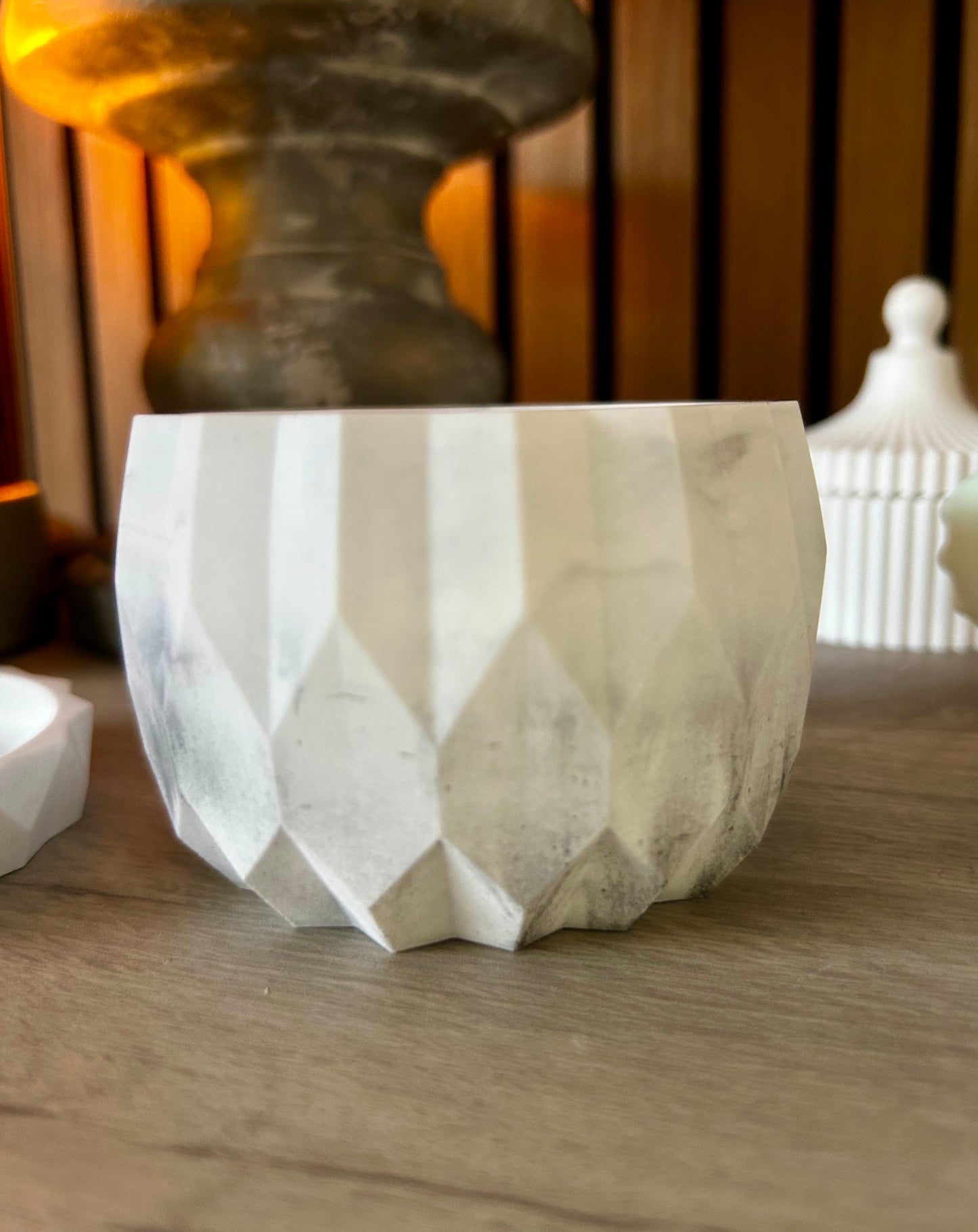 Geo Decorative Planter with Tray
