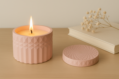 Diamond-Cut inspired Ceramic Candle Jar