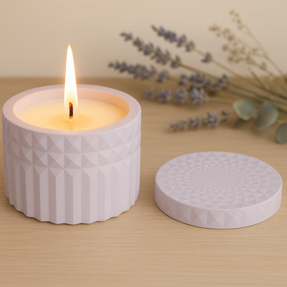 Diamond-Cut inspired Ceramic Candle Jar