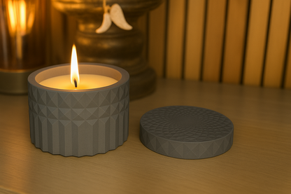 Diamond-Cut inspired Ceramic Candle Jar