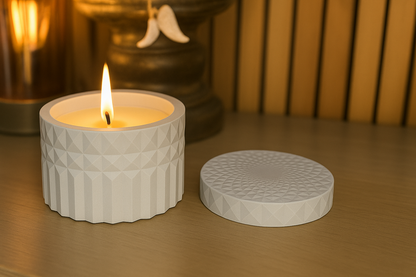 Diamond-Cut inspired Ceramic Candle Jar
