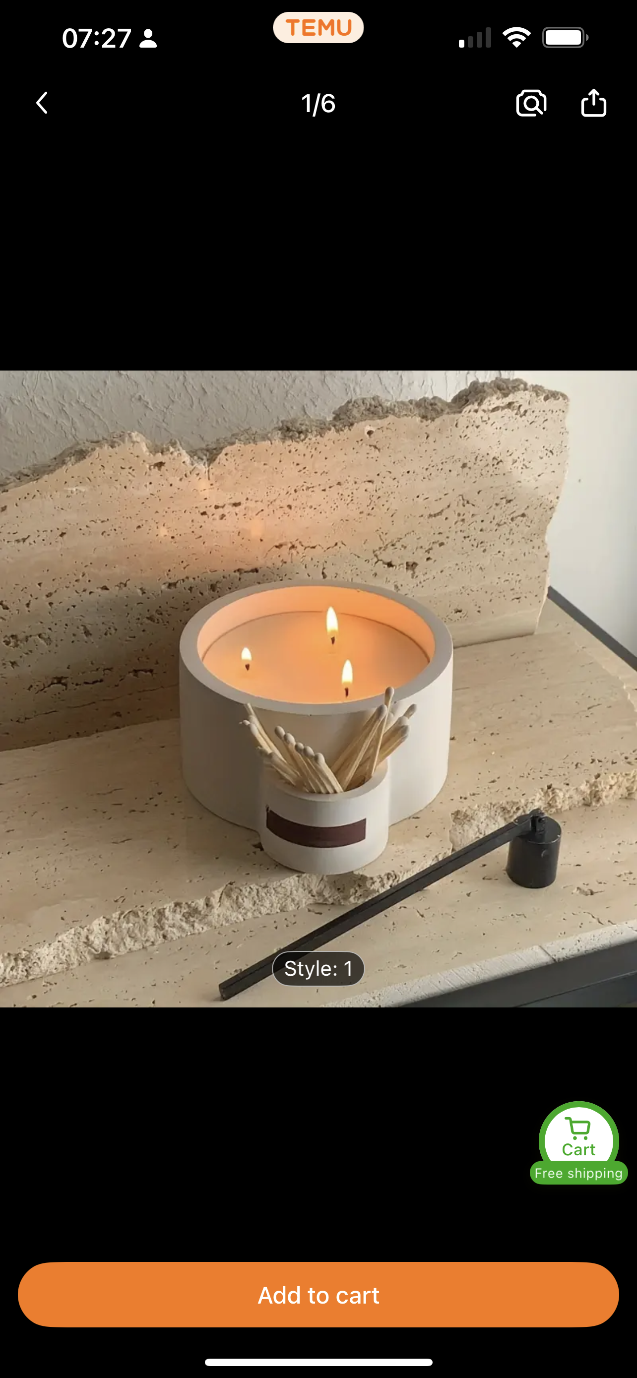 Large Citronella Candle with Match holder
