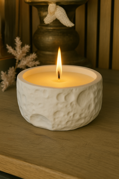 Lunar Glow - Large Textured Ceramic Stone Jar Candle