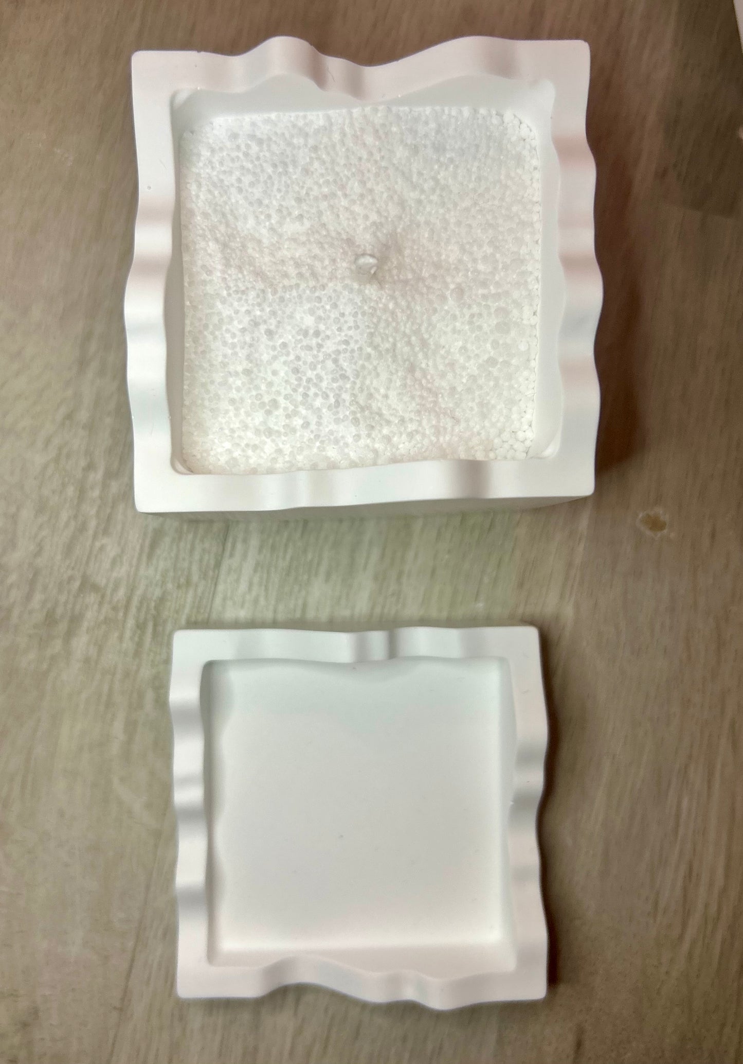 Handmade Scuplted Square Candle with Lid