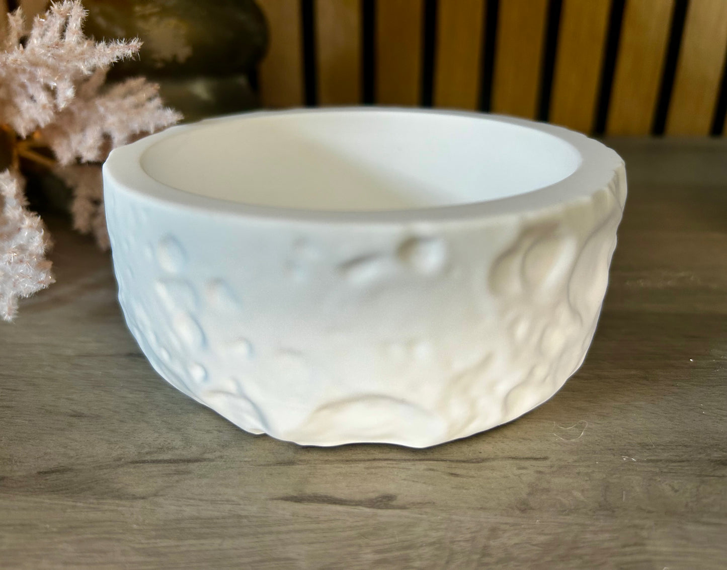 Lunar Glow - Large Textured Ceramic Stone Jar Candle